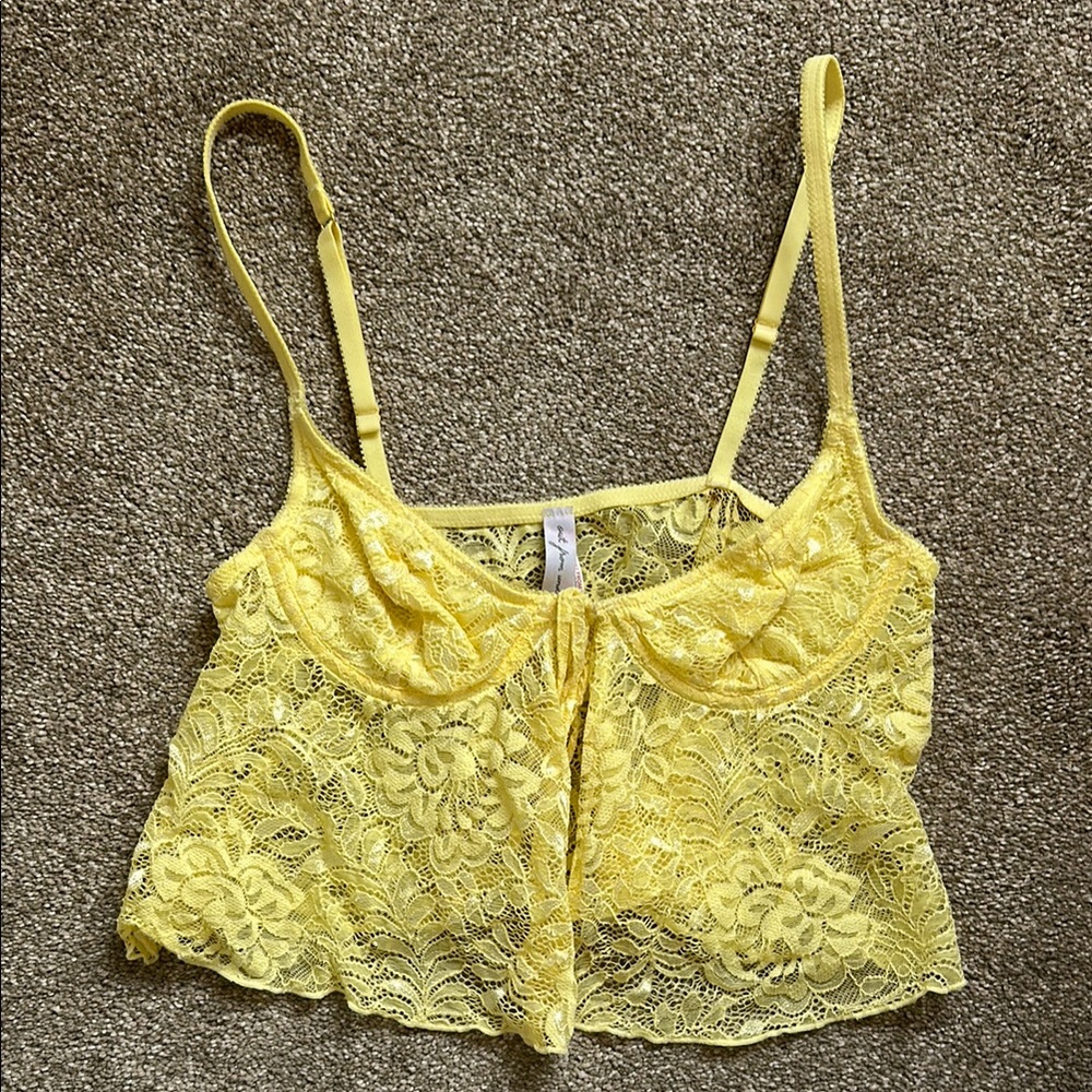 Urban Outfitters Yellow Lace Crop Top